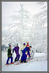 Skiing at Mt. Trostian. Carpathians..